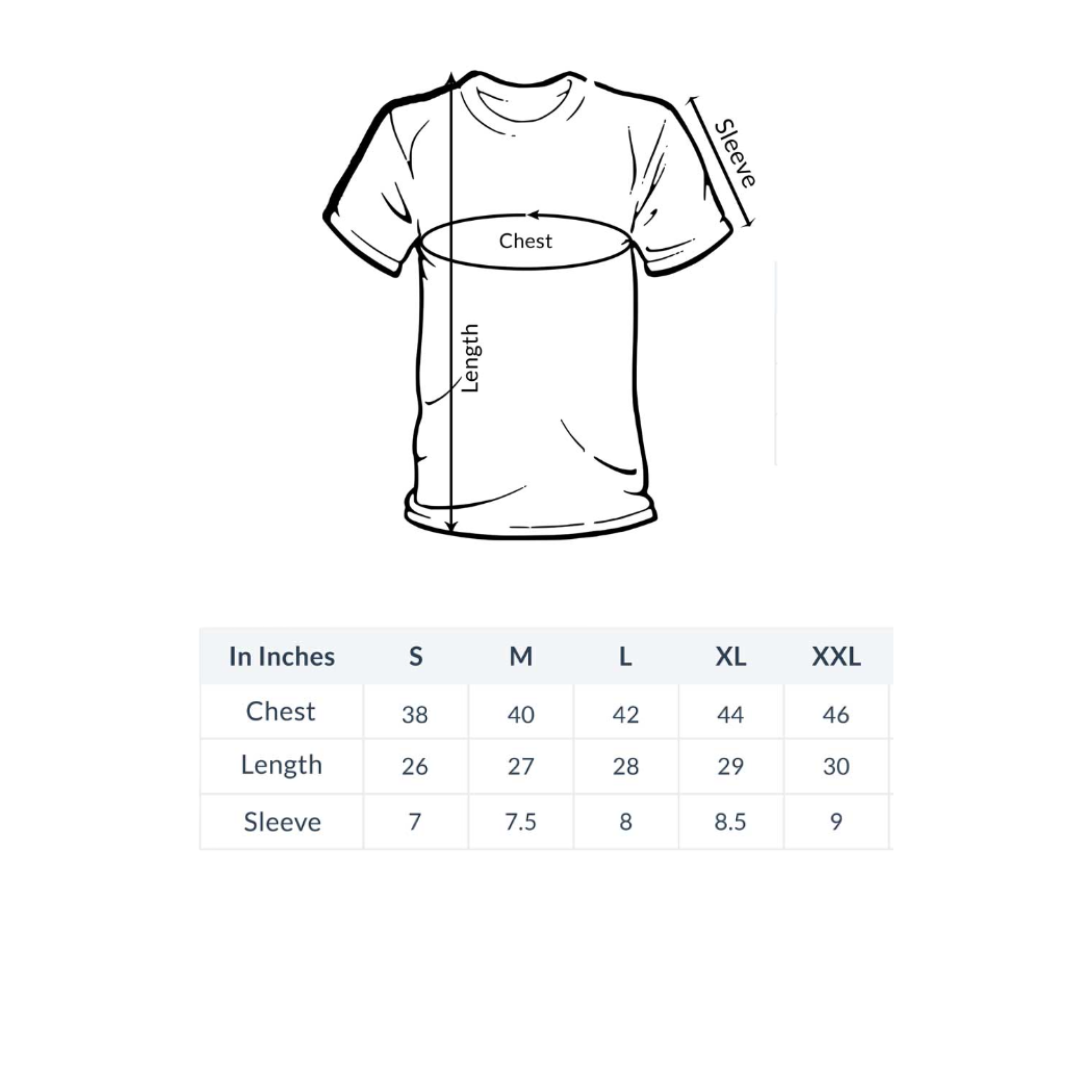T-Shirt Size Guide chart